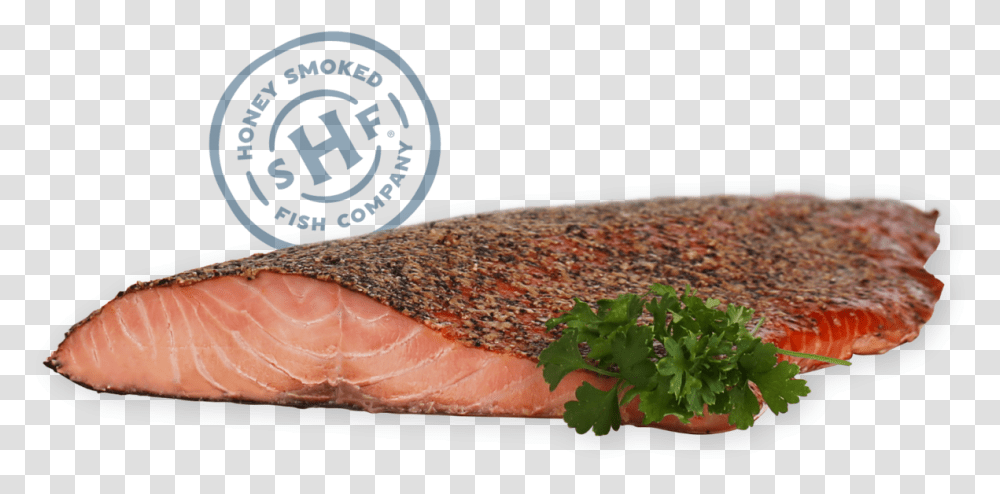Fresh Hot Smoked Salmon Fish Slice, Food, Plant, Pork, Ham Transparent Png