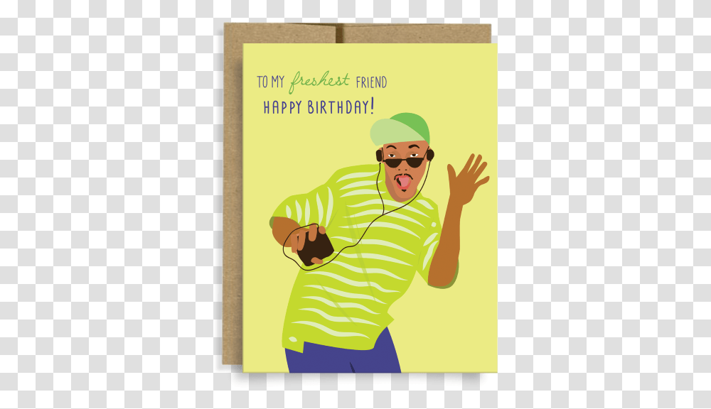 Fresh Prince Birthday Card Fresh Prince Happy Birthday Card, Sunglasses, Poster, Advertisement, Person Transparent Png