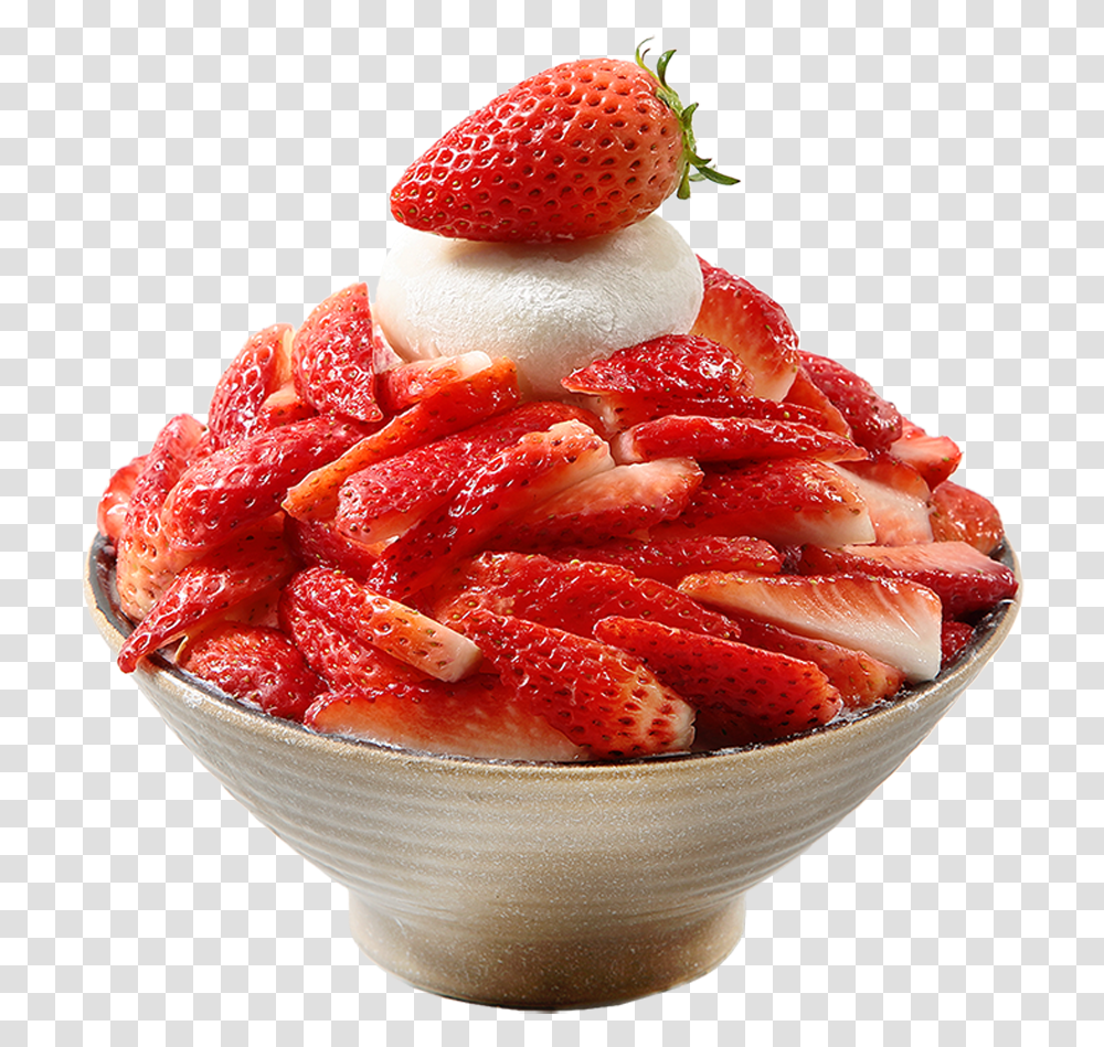 Fresh Strawberry Falling Snow, Fruit, Plant, Food, Sweets Transparent Png