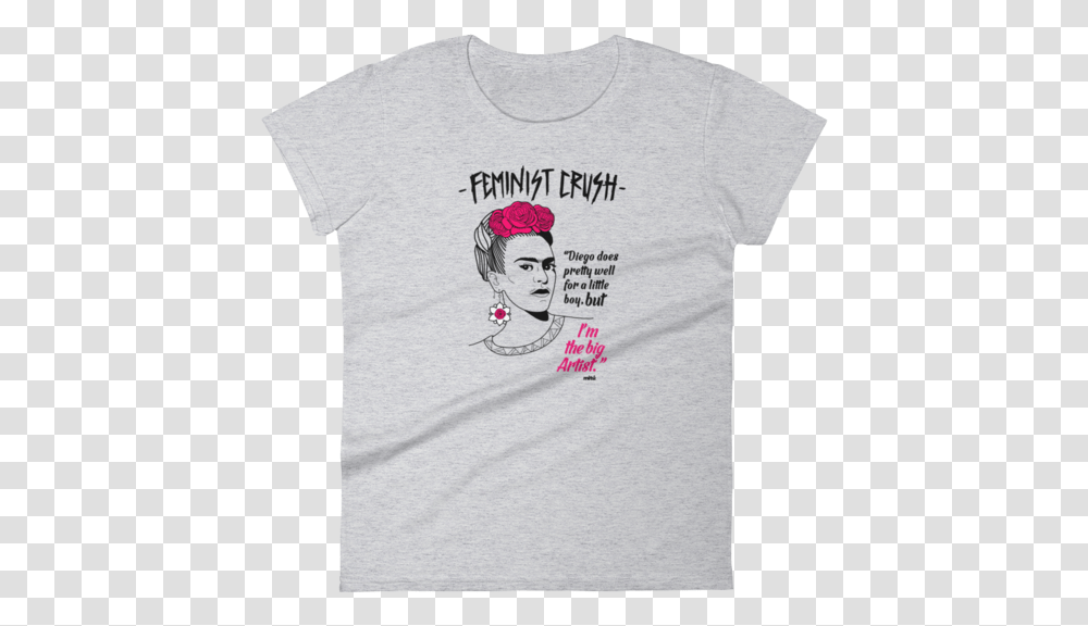 Frida Feminist Crush TeeClass Lazyload Lazyload T Shirt, Apparel, T-Shirt, Person Transparent Png