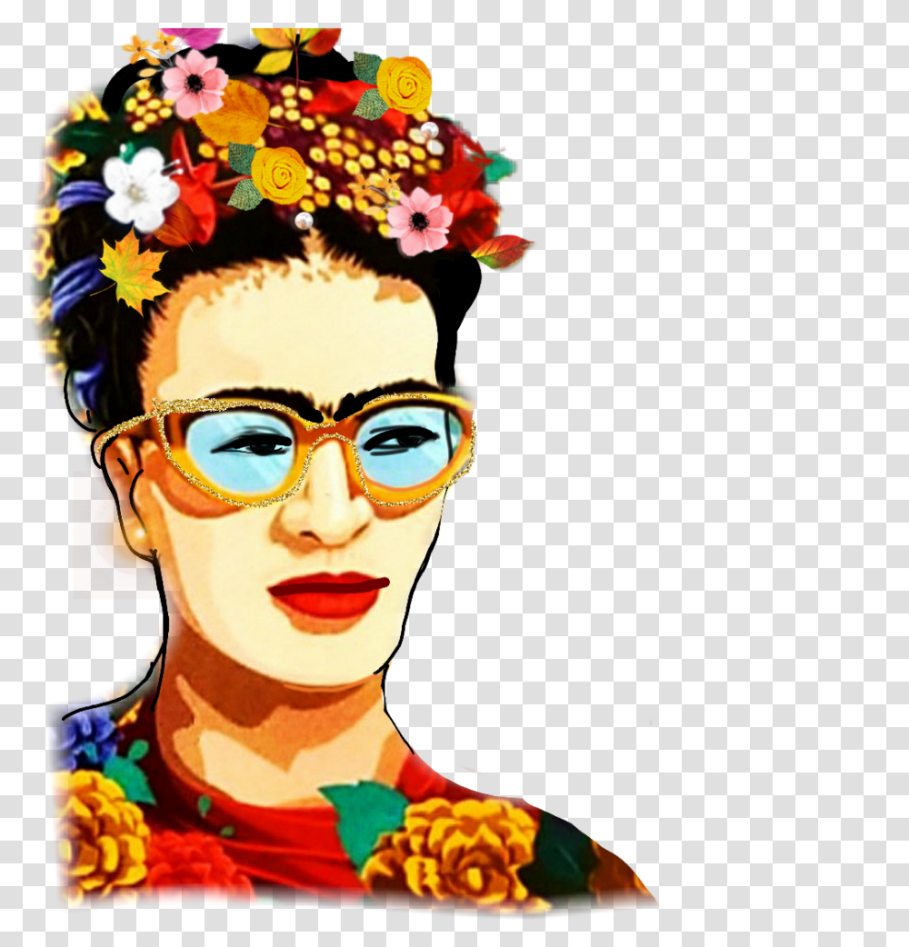 Frida Fridakahlo Unibrow Queen Unibrow Cartoon Illustration Frida Kahlo, Person, Floral Design, Pattern Transparent Png