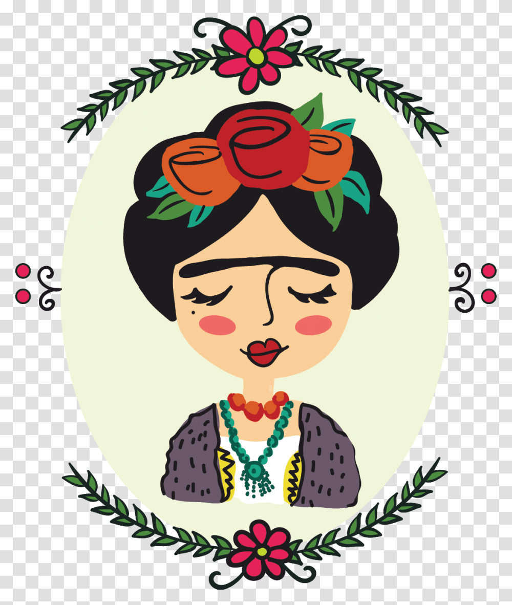 Frida Kahlo Illustration On Behance Aesthetic, Label, Pattern, Face Transparent Png