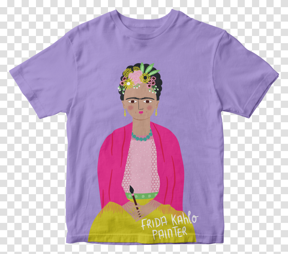 Frida Kahlo Short Sleeve Trailblazer Tee Alak Is Life Shirt, Clothing, T-Shirt, Person, Stain Transparent Png