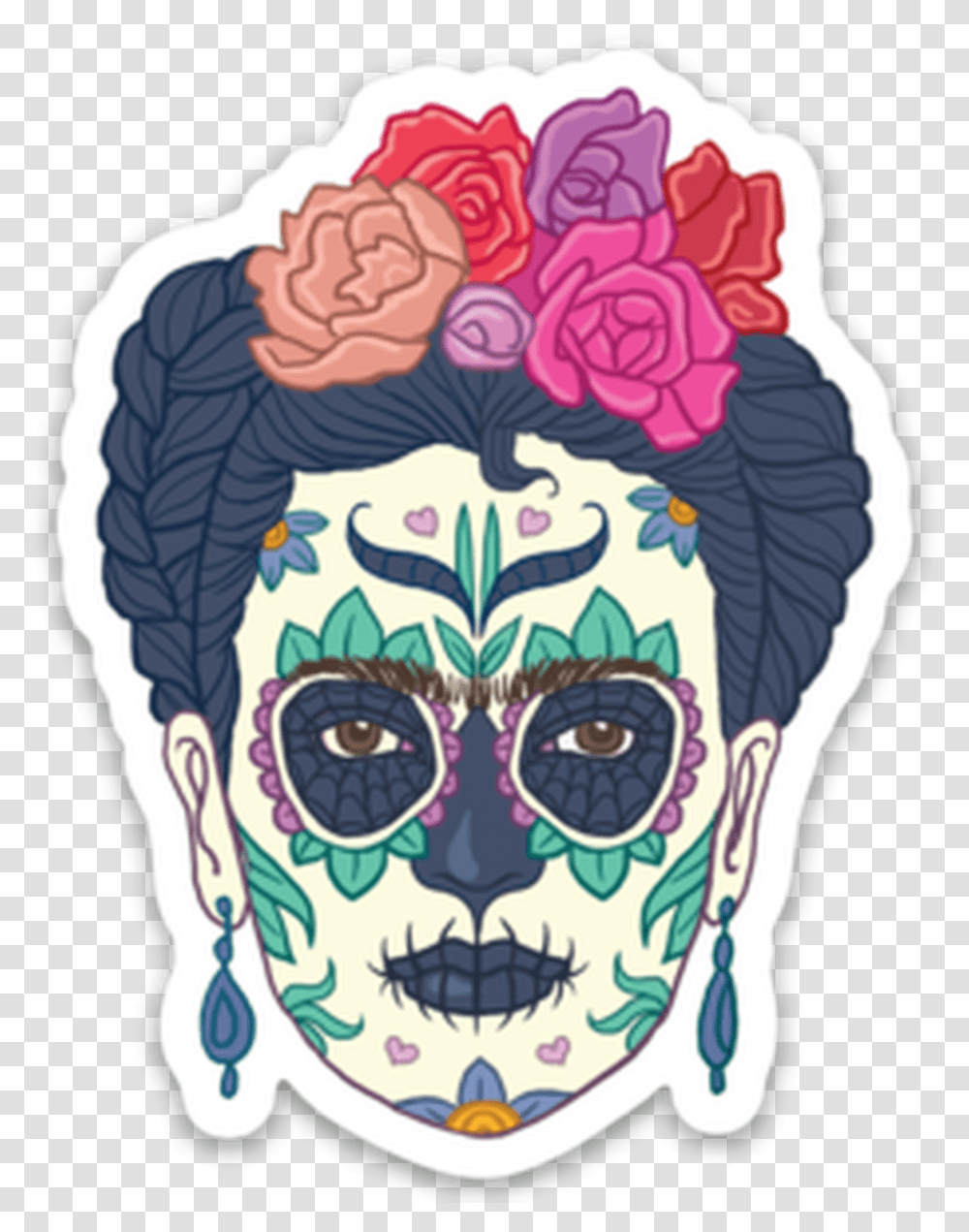 Frida Sugar Skull Smile, Doodle, Drawing Transparent Png