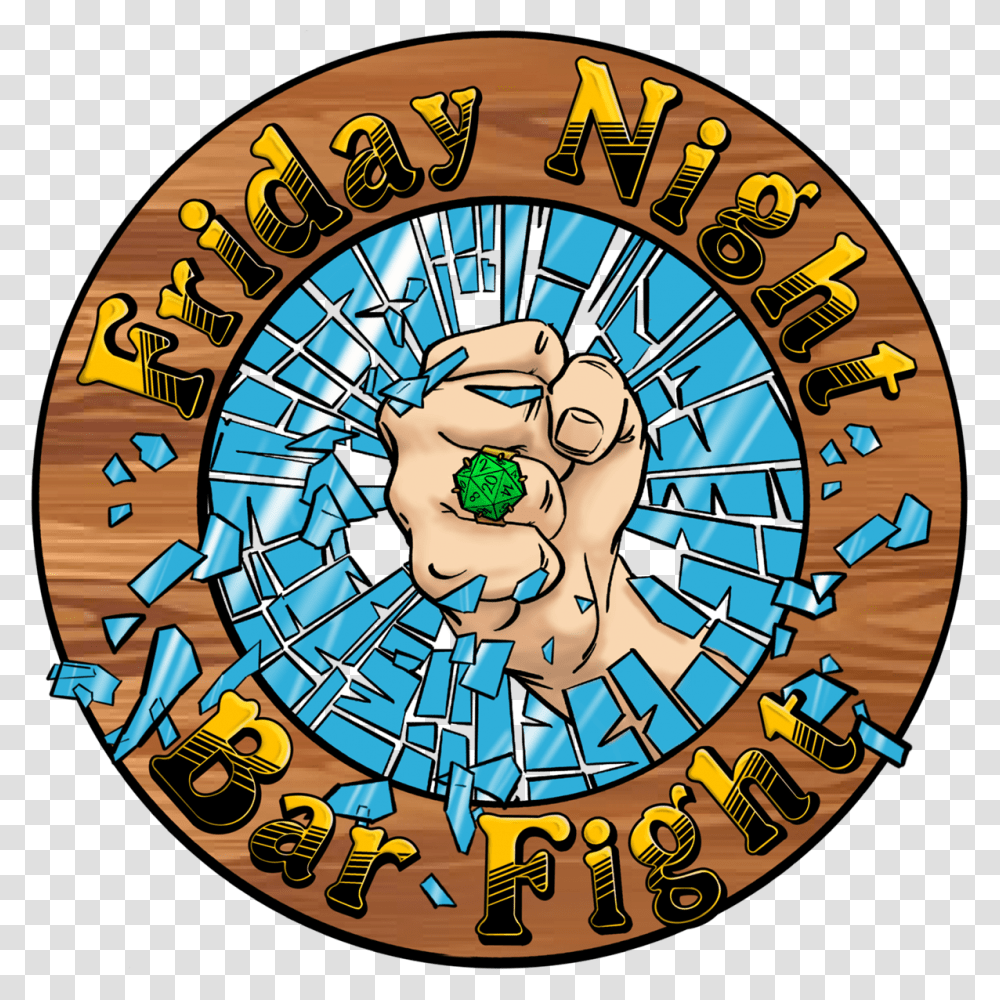 Friday Night Bar Fight Logo Circle, Hand, Tile, Poster Transparent Png