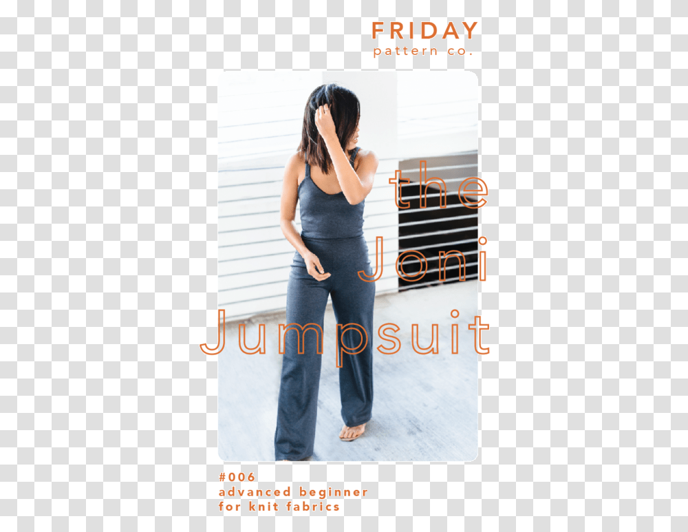 Friday Pattern Co Joni Jumpsuit Friday Pattern, Person, Female, Pants Transparent Png
