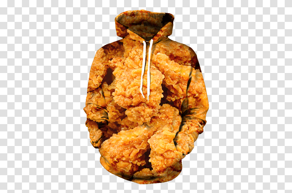 Fried Chicken Hoodie All Over Print Apparel Getonfleek, Food, Dish, Meal, Sweets Transparent Png
