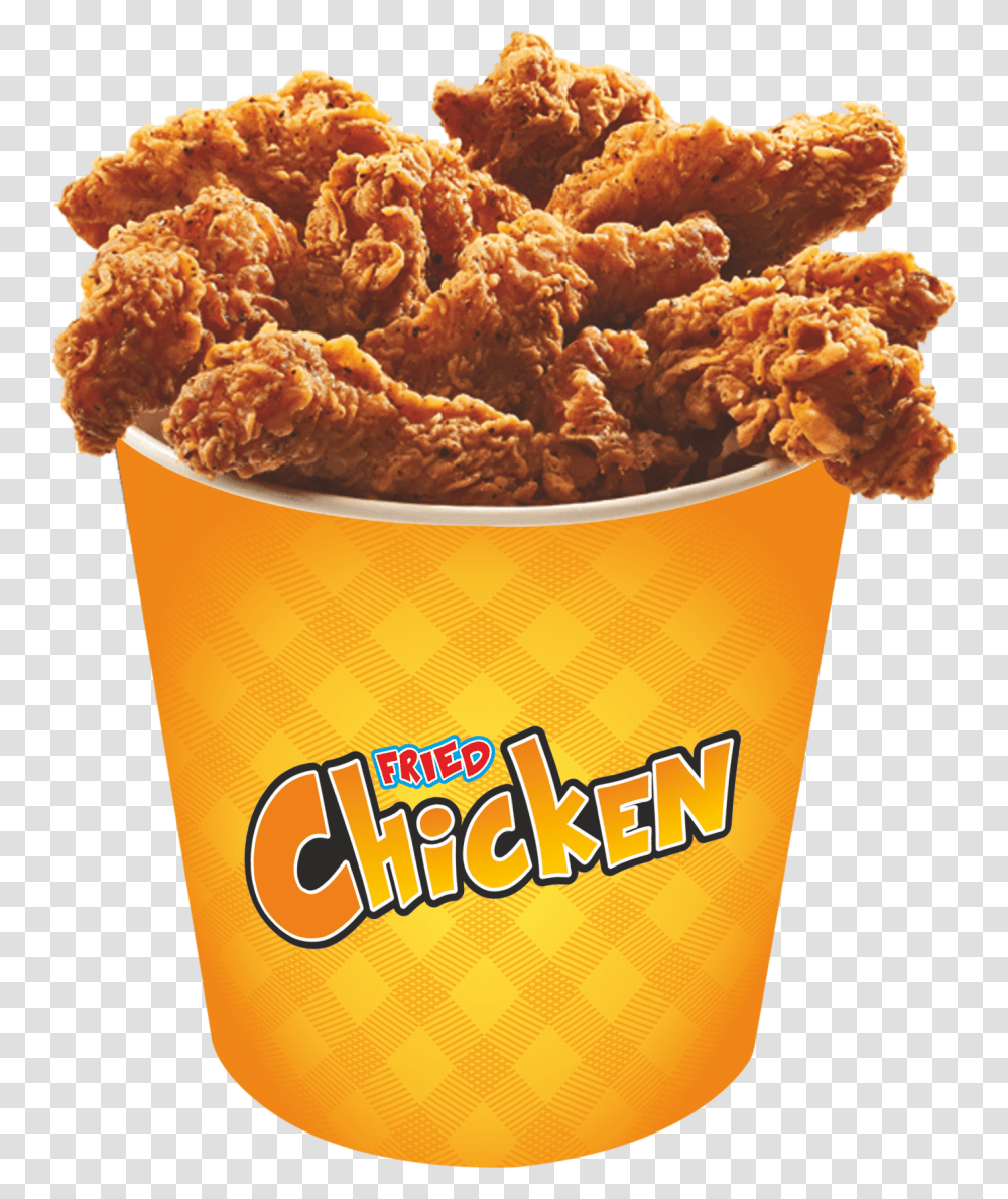 Fried Chicken Packaging And Promotional Items Makfry Fried Chicken Bucket, Food, Snack, Nuggets, Fries Transparent Png