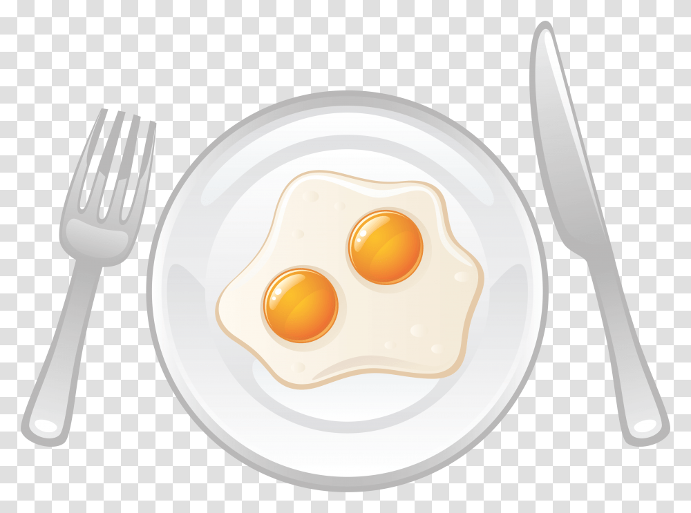 Fried Egg, Food, Cutlery, Fork, Frying Pan Transparent Png