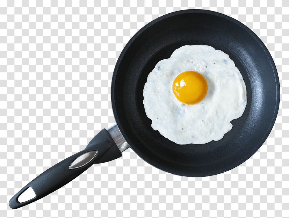 Fried Egg, Food, Frying Pan, Wok, Spoon Transparent Png