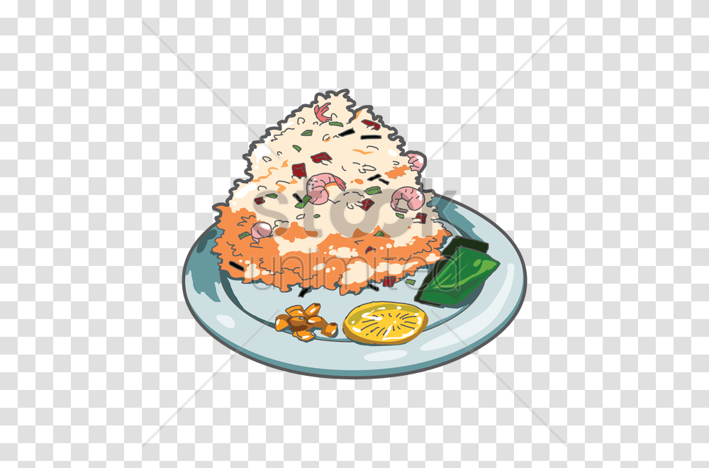 Fried Rice With Shrimps Vector Image, Birthday Cake, Dessert, Food, Plant Transparent Png