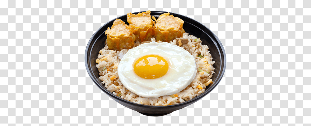 Fried Siomai With Rice And Egg, Food, Breakfast, Meal, Dish Transparent Png