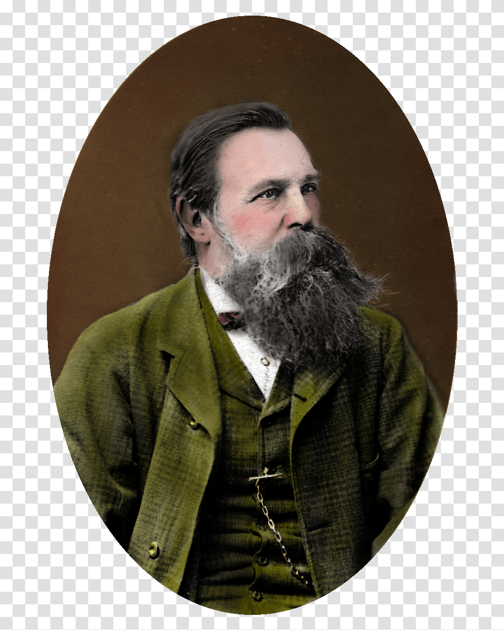 Friedrich Engels Colored Portrait Friedrich Engels Colorized, Face, Person, Human, Beard Transparent Png