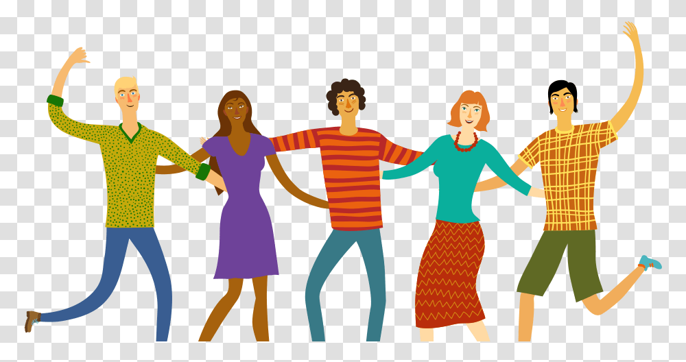 Friend Groups Quotes Funny Clipart Group Of Friends Cartoon, Person, People, Family, Clothing Transparent Png