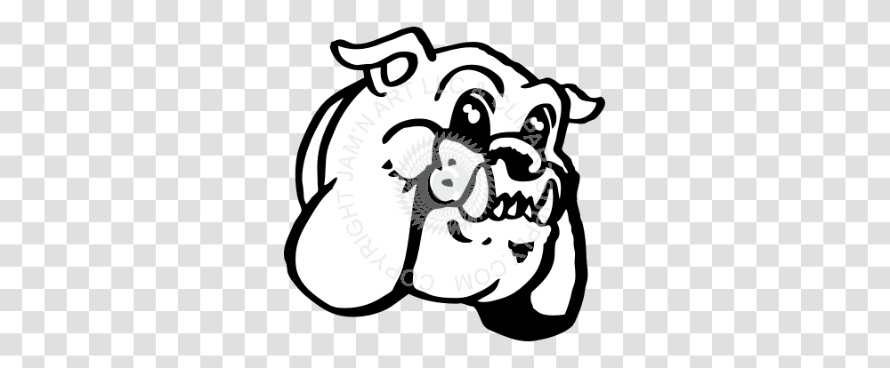 Friendly Bulldog Head, Stencil, Mammal, Animal, Grain Transparent Png