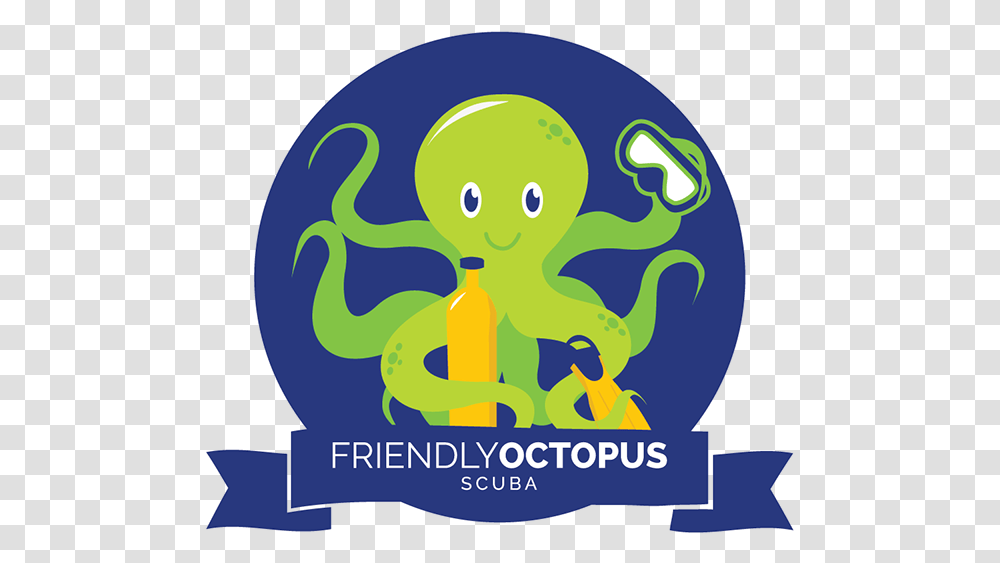 Friendly Octopus Scuba Logo Illustration, Clothing, Poster, Advertisement, Text Transparent Png