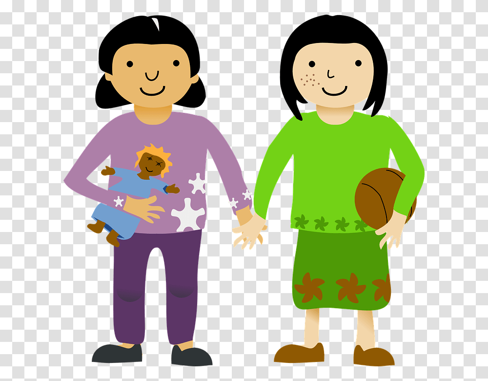 Friends Clipart Free Clip Art Images Girls Holding Hands Clipart, Person, Human, Green, People Transparent Png