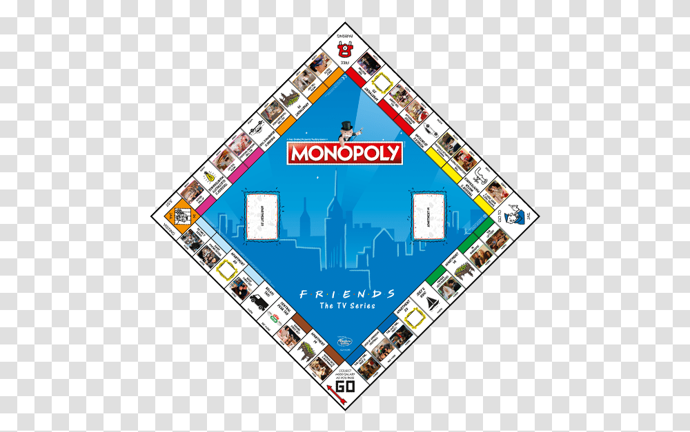 Friends Monopoly Board Game Download Friends Monopoly Board Game, Triangle, Person, Label Transparent Png