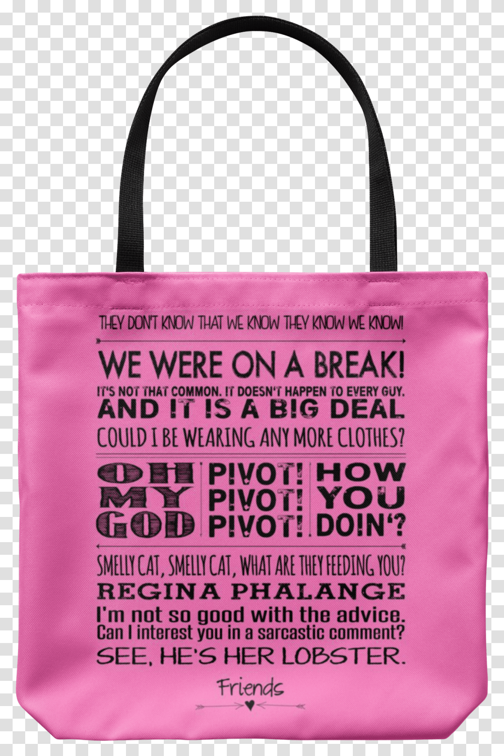 Friends Quotes Reusable Shopping Tote Beach Bag, Book, Tote Bag, Shopping Bag Transparent Png