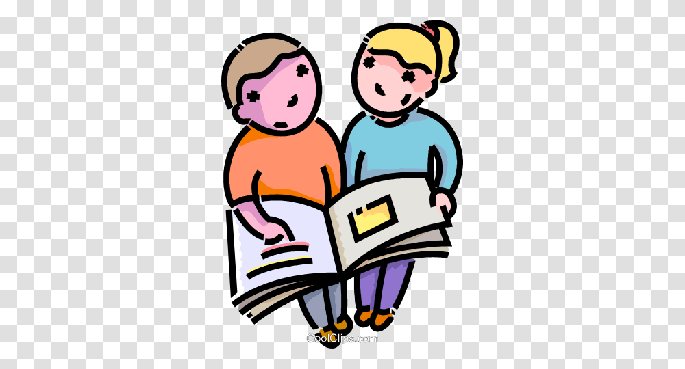 Friends Reading A Book Royalty Free Vector Clip Art Illustration, Doodle, Drawing, Poster Transparent Png