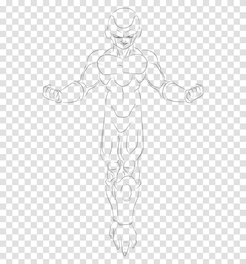 Frieza Drawing Sketch Huge Freebie Download For Golden Frieza Lineart, Gray Transparent Png