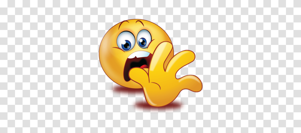 Frightened Scared Face With Stop Hand Emoji, Bird, Animal, Fowl, Poultry Transparent Png