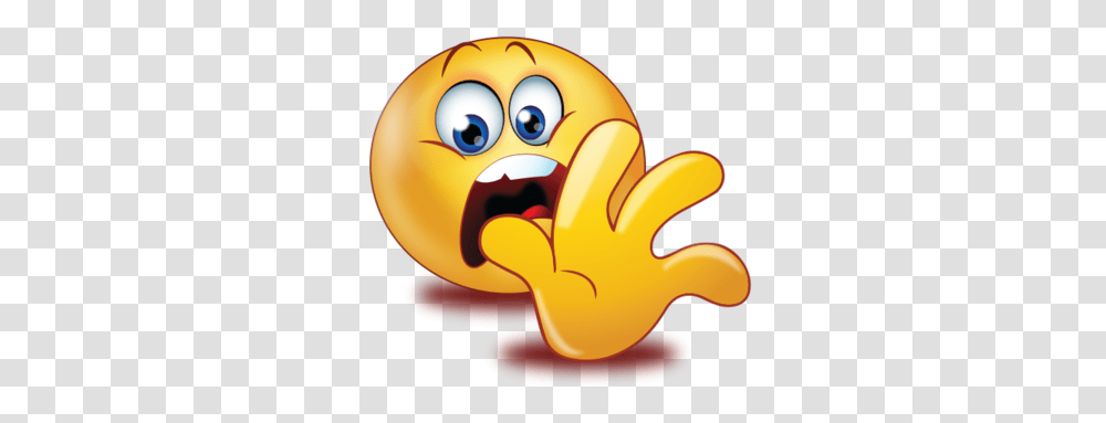 Frightened Scared Face With Stop Hand Emoji Facebook Emojis, Bird, Animal, Toy, Fowl Transparent Png