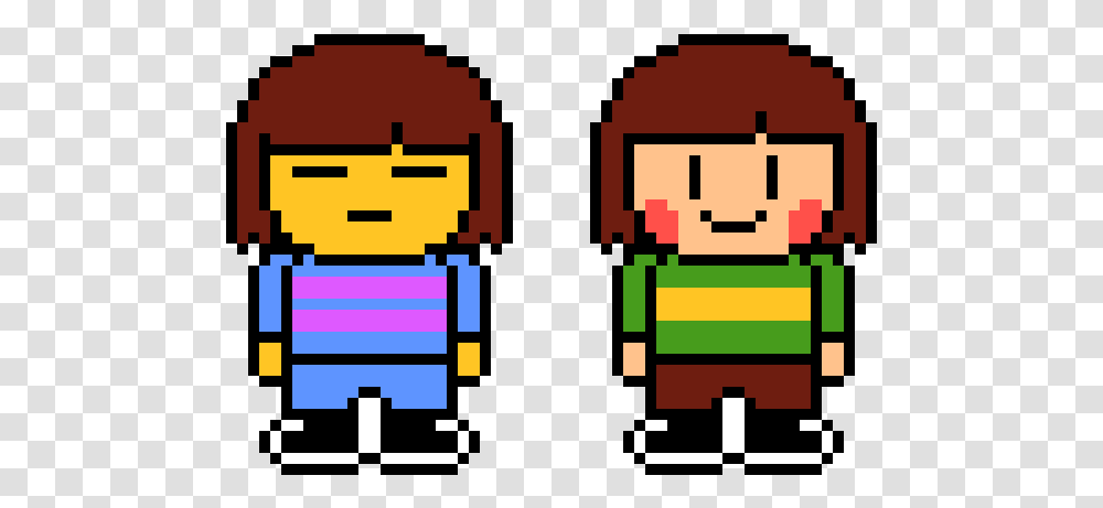 Frisk And Chara Colored Sprites, Pac Man, Urban, Minecraft Transparent Png