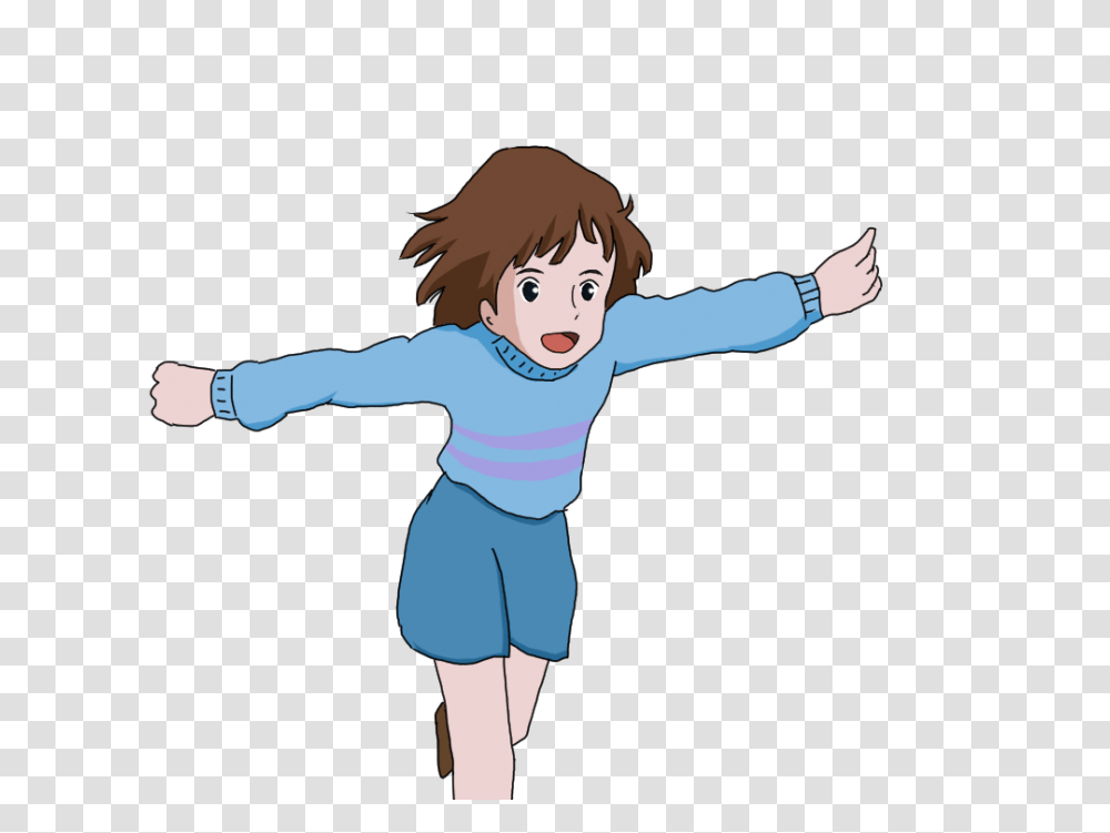 Frisk From Undertale In Ghibli Style, Person, Sleeve, Standing Transparent Png
