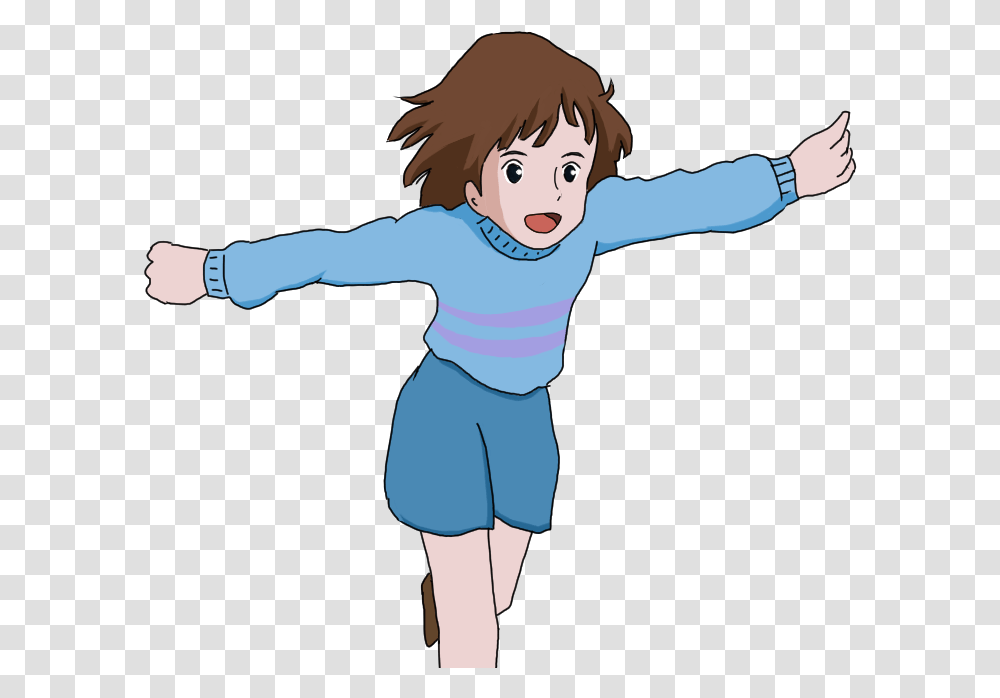Frisk From Undertale In Ghibli Style Undertale Frisk, Person, Sleeve, Girl Transparent Png