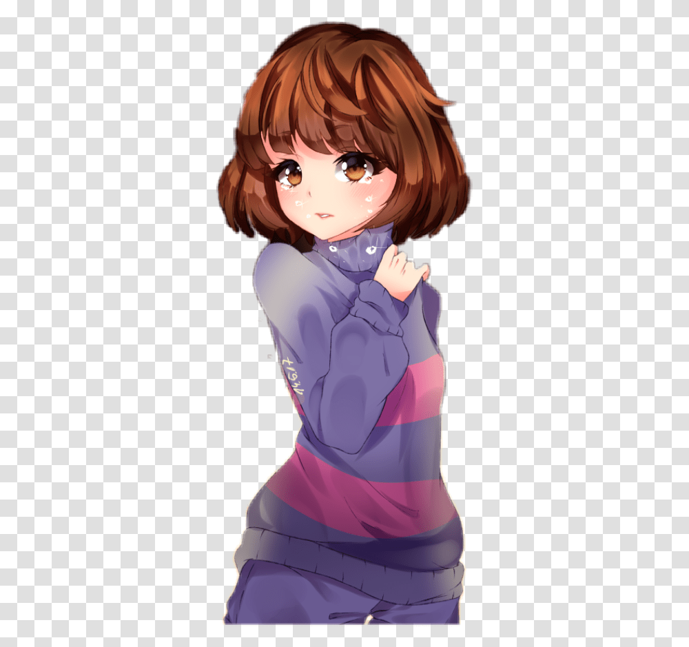 Frisk Undertale Sad Anime Cute Crying Undertale Frisk Anime, Doll, Toy, Apparel Transparent Png