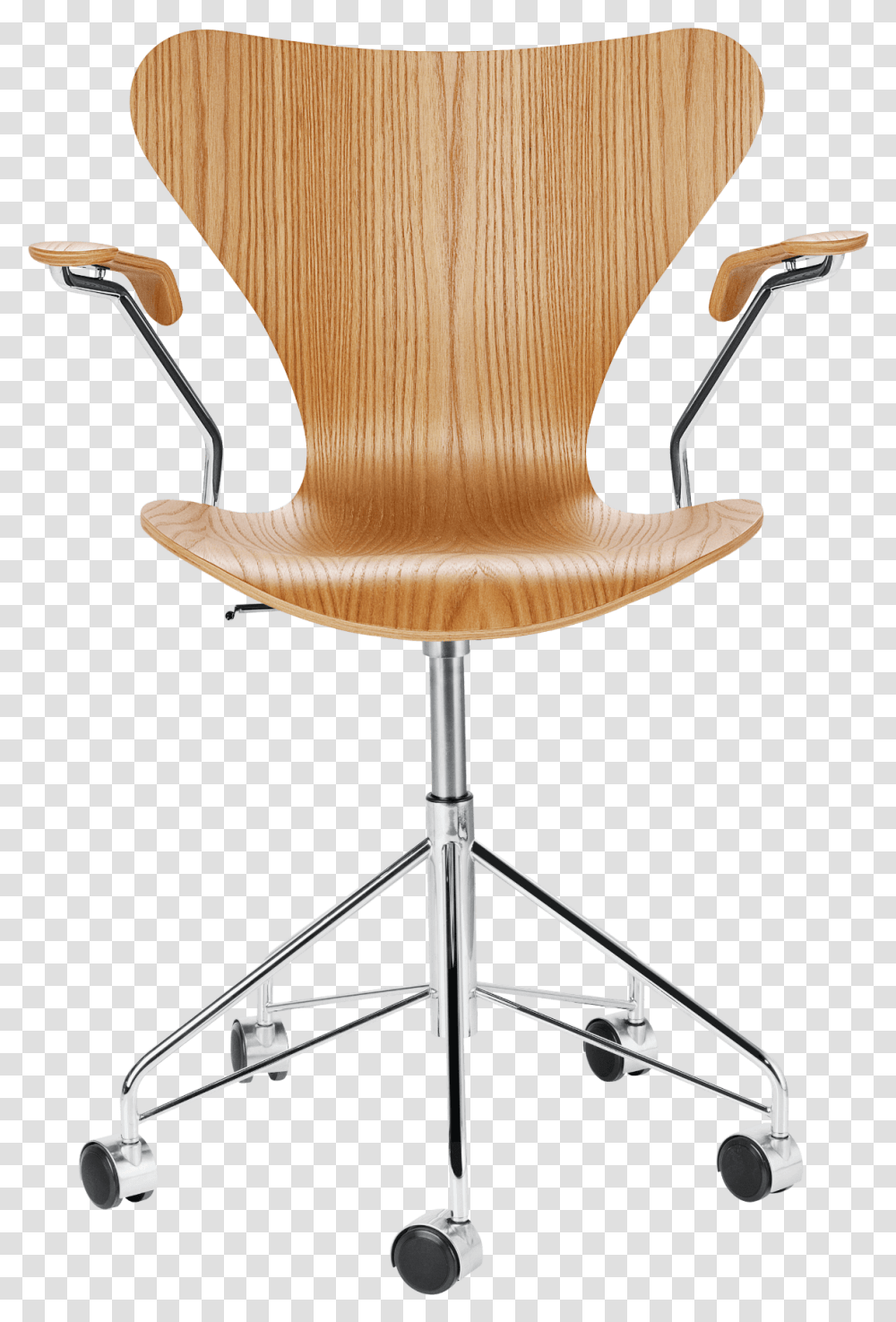 Fritz Hansen Swivel Chair Oak Designerski Fotel Biurowy Drewniany, Furniture, Lamp, Armchair Transparent Png