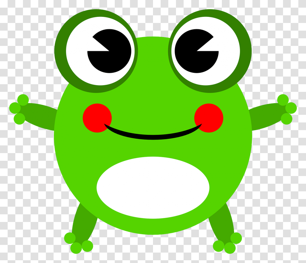 Frog Amphibian Animal Green Image Frog, Plant, Pac Man Transparent Png