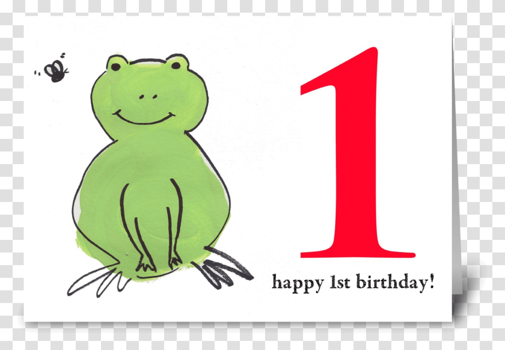 Frog Happy First Birthday Greeting Card True Frog, Number, Snowman Transparent Png