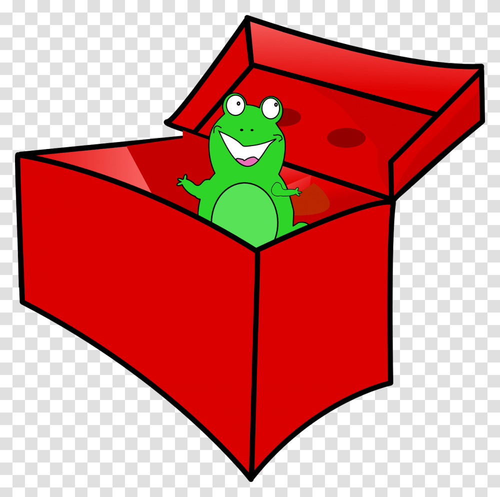Frog In A Box Cartoon, Carton, Cardboard, Recycling Symbol, Elf Transparent Png