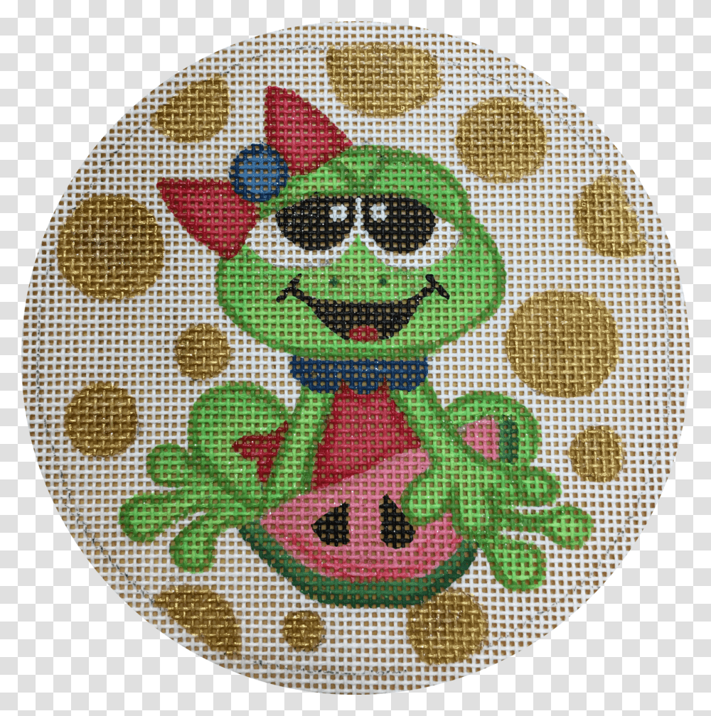Frog Watermelon Cross Stitch, Rug, Embroidery, Pattern, Applique Transparent Png