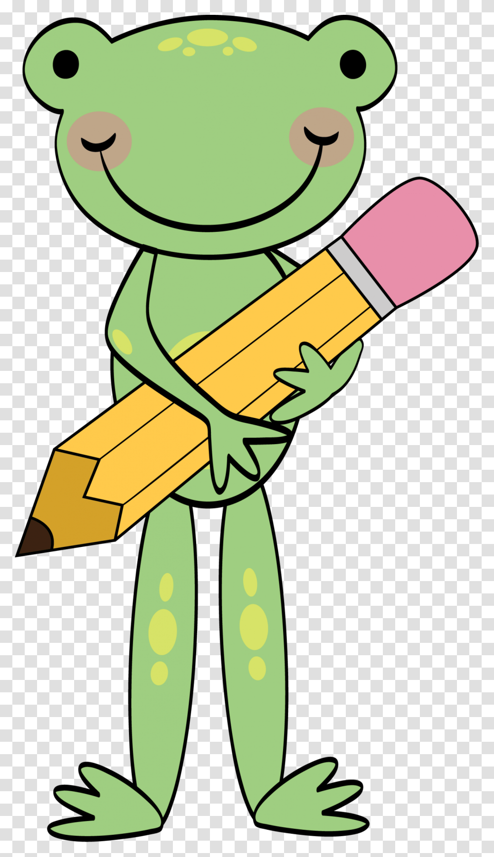 Frogs Reading Cliparts, Pencil, Crayon Transparent Png