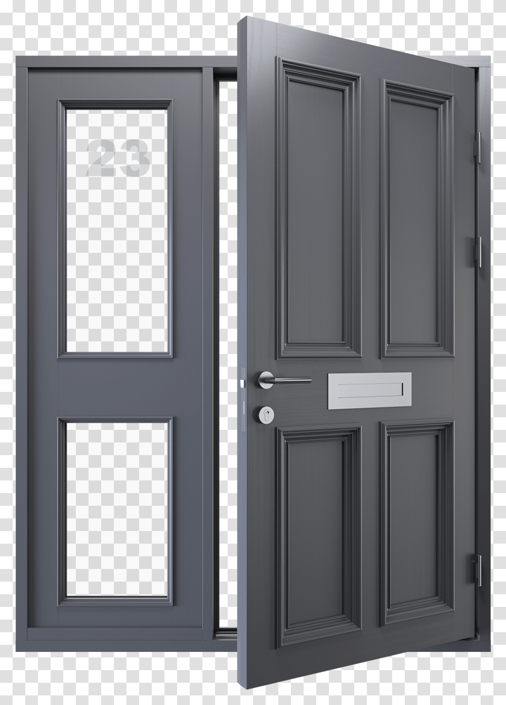 Front Door Traditional Grey Front Doors, Folding Door Transparent Png