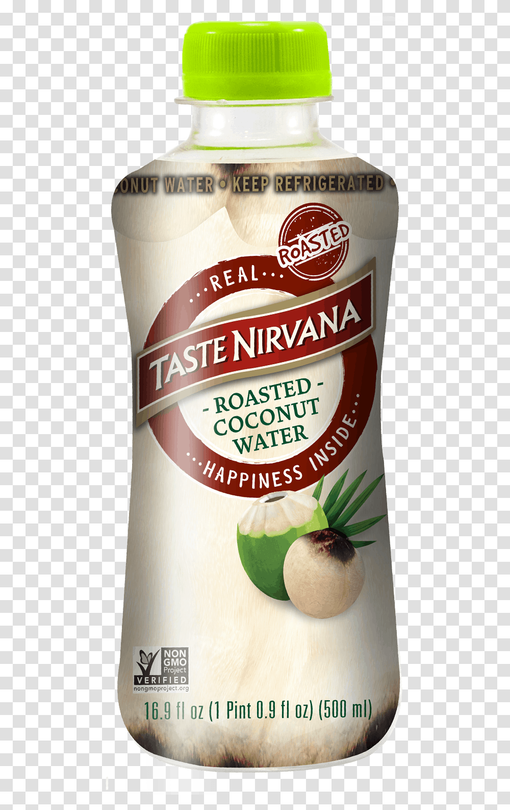 Front Face Of Hpp Roast Coconut Water Soy Yogurt, Plant, Bottle, Food, Beer Transparent Png