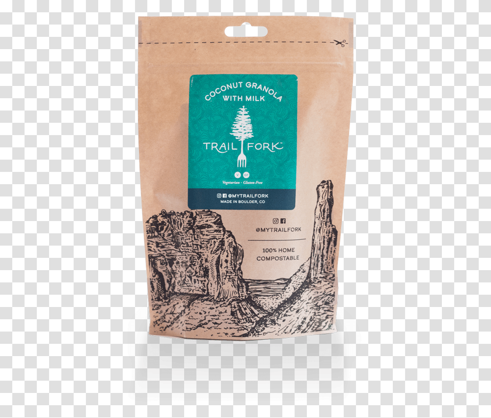 Front Label For Trailfork Coconut Almond Granola Vegan Single Origin Coffee, Advertisement, Rug, Poster, Liquor Transparent Png
