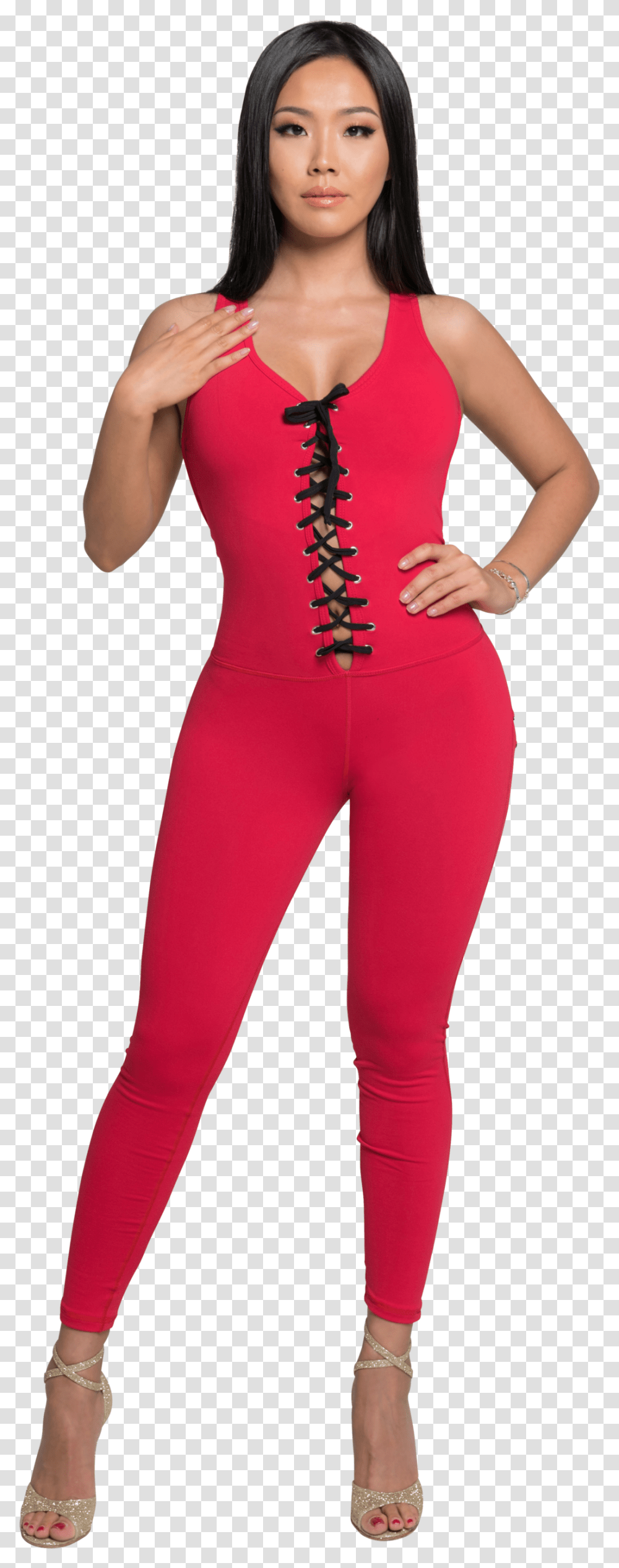 Front Laced Booty Kim Background Girl, Spandex, Person, Pants Transparent Png