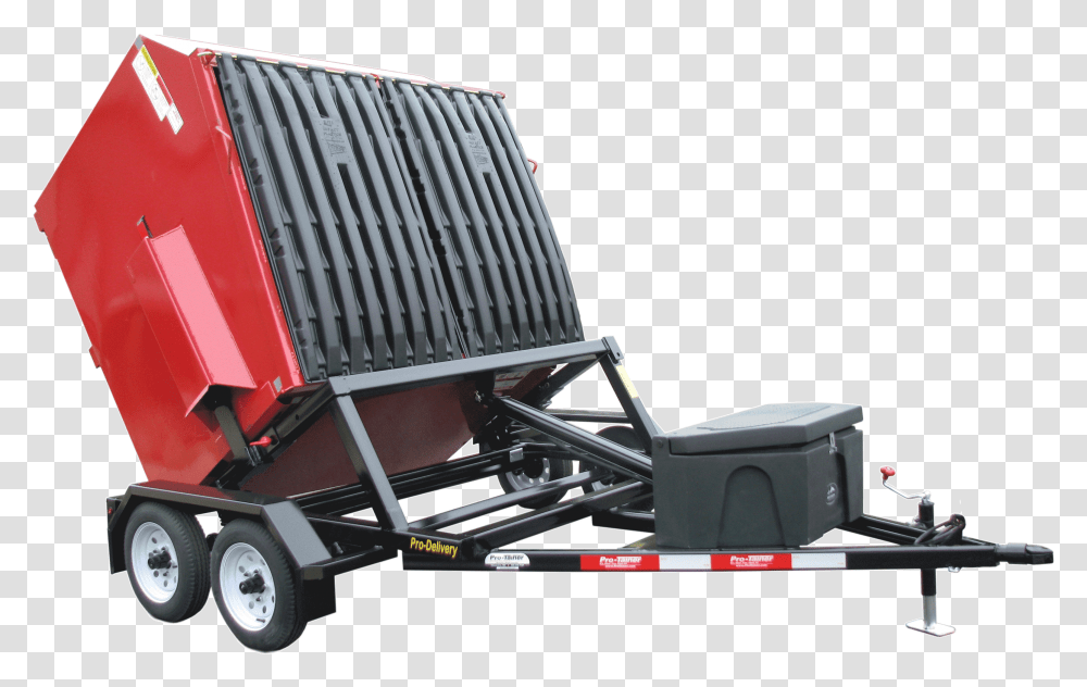 Front Load Delivery Trailer Dumpster Trailer, Buggy, Vehicle, Transportation, Kart Transparent Png