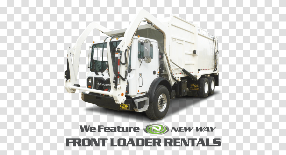 Front Loader Garbage Truck Rentals Garbage Truck, Vehicle, Transportation, Trailer Truck, Tow Truck Transparent Png
