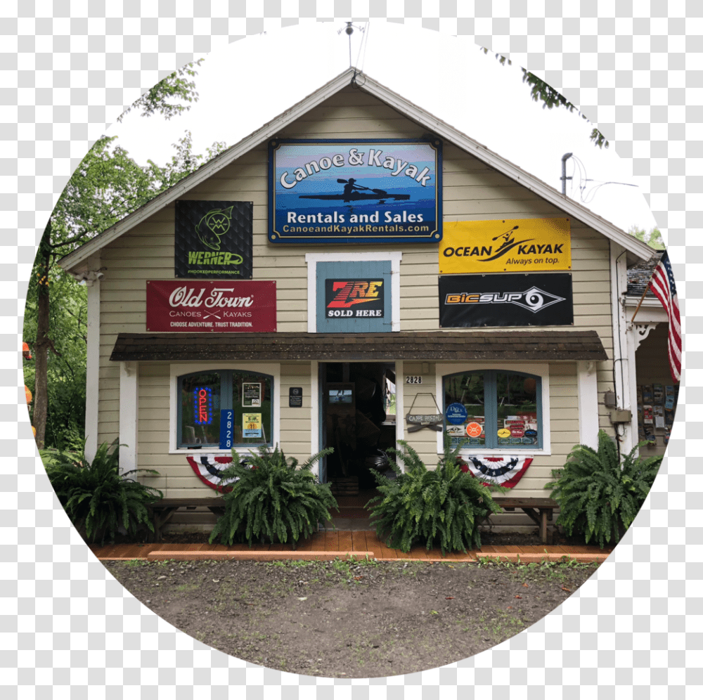 Front Of Shop 2018 Circle House, Fisheye, Window, Bush Transparent Png