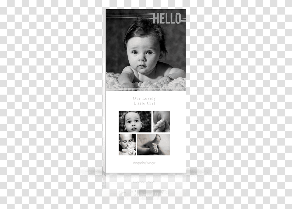 Front Photo Book Cover Designed For Newborn Baby And Toddler, Collage, Poster, Advertisement, Smile Transparent Png