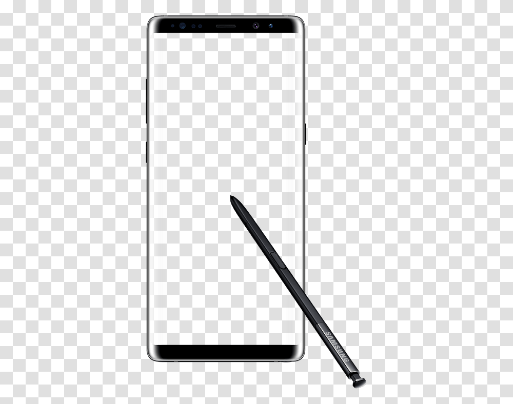 Front View Of A Semitransparent Galaxy Note8 In Landscape Note 8 Mobile, Mobile Phone, Electronics, Cell Phone, Pen Transparent Png