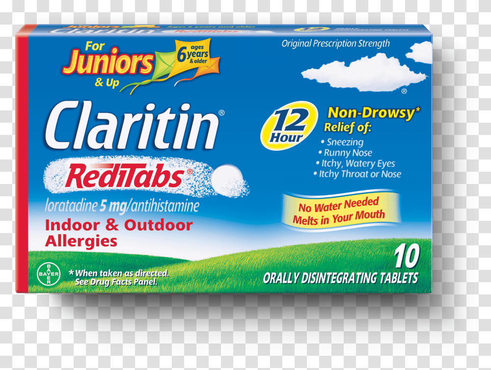 Front View Of Claritin Reditabs For Juniors 12 Hour Household Supply, Advertisement, Poster, Flyer, Paper Transparent Png