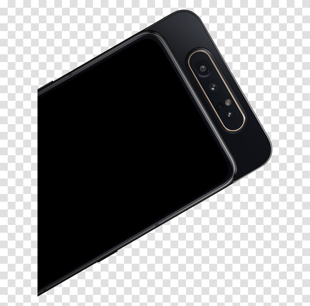 Front View Of Galaxy A80 Laid Flat A80 Black Colour, Electronics, Phone, Mobile Phone, Cell Phone Transparent Png