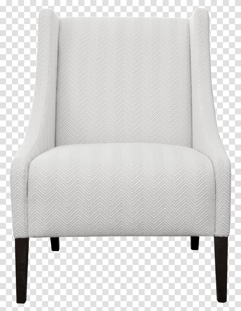 Front View Of Light White Upholstered Wing Back Lounge Studio Couch, Furniture, Armchair, Rug Transparent Png