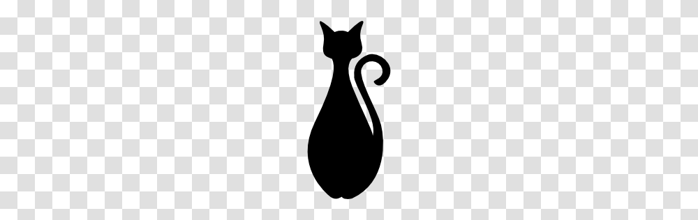 Frontal Black Cat Silhouette Icon, Pet, Mammal, Animal, Pottery Transparent Png